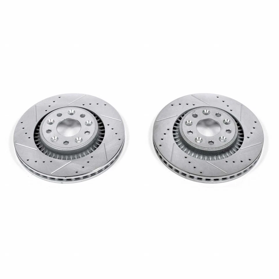 Power Stop Brake Rotors For Ford Taurus X 2008 2009 Rear Drilled & Slotted Pair — 第 2/4 张图片