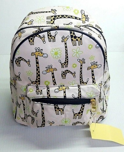ZAINO DONNA RAGAZZA 12" BORSA LIBRO GIRAFFA SCUOLA VIAGGIO BICAST PELLE REGOLABILE - Foto 13 di 14