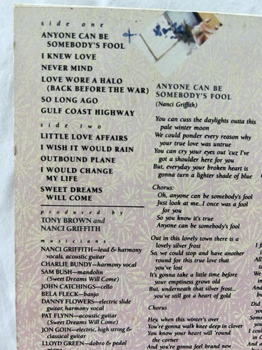 Nanci Griffith - Little Love Affairs - Vintage 1988 Vinyl - VG+ - Play Tested - Picture 19 of 19