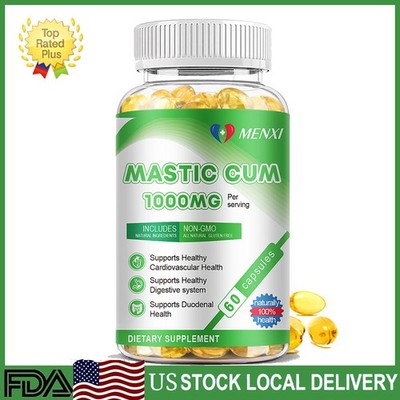 60 Mastika Gum 1000mg Capsules Natural Gut Digestive Aid Protects Stomach Lining