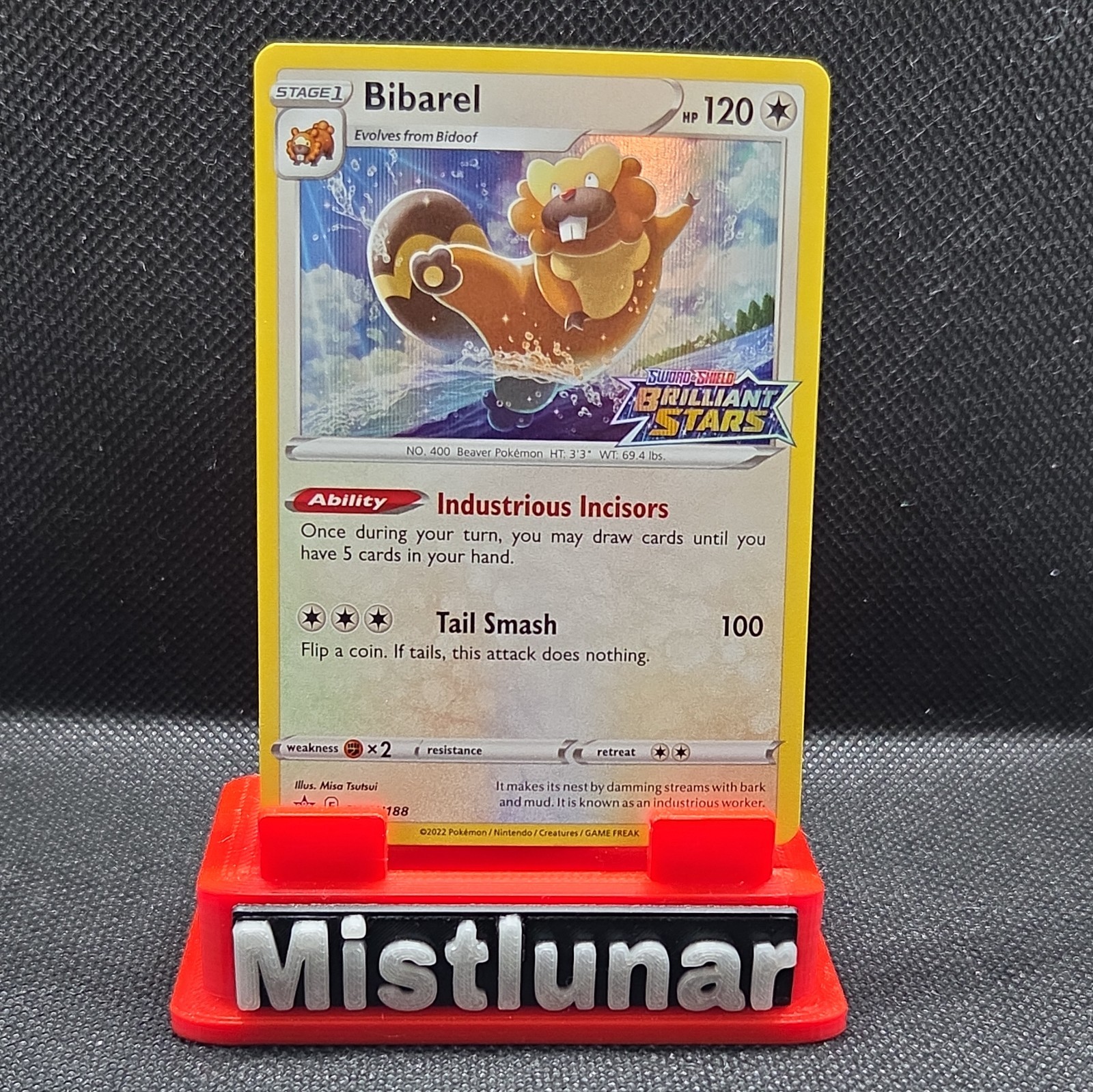 Pokemon TCG Bibarel (Prerelease Stamp) SWSH188 Sword/Shield Black Star Promo 🌊