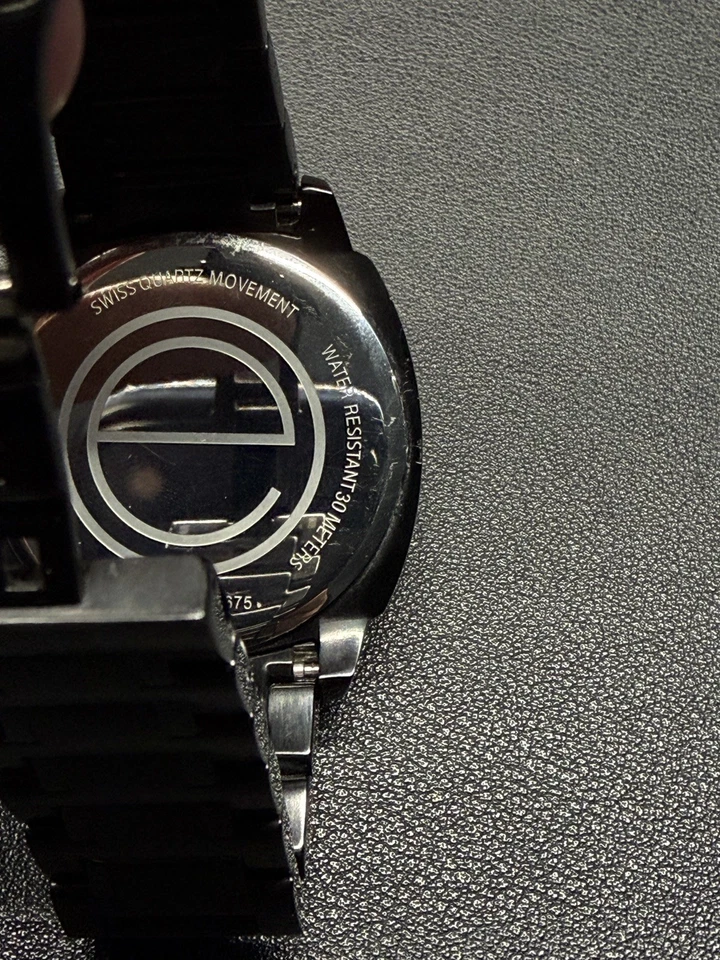 Men's ESQ by Movado Black Stainless Watch Gray & Yellow Dial 43mm Swiss Quartz - Image 2 of 4