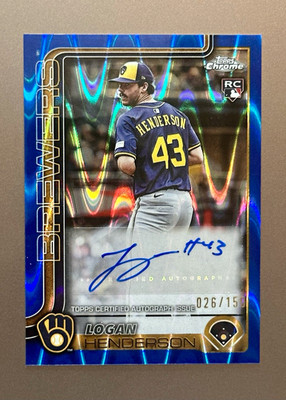 Topps 2025 Chrome Update Logan Henderson Blue Ray Wave Auto /150 #AC-LH RC