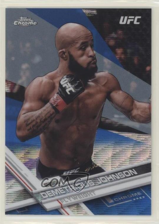 2017 Topps Chrome UFC Blue Wave Refractor 27/75 Demetrious Johnson #23 z1r