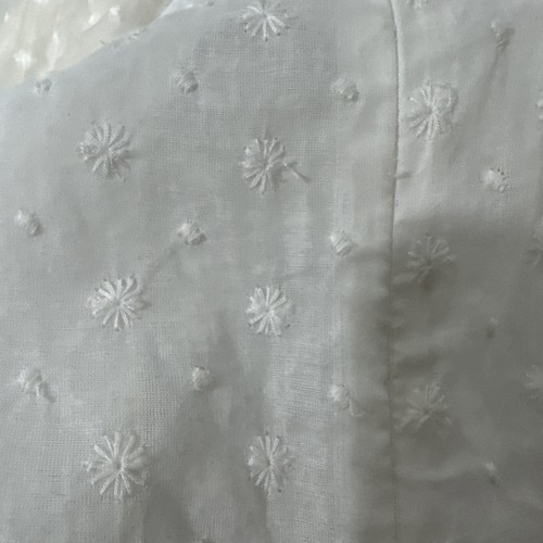 Isabel Marant Blouse Womens Size 38 Short Sleeve Peplum Silk Cotton White Sheer - Picture 15 of 17