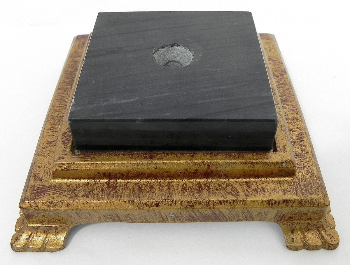 Vintage Berman 1998 Painted Lamp Square Base Stamp 2159 with Black