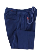$1150 Kiton Blue Solid Cotton Blend Pants - S...