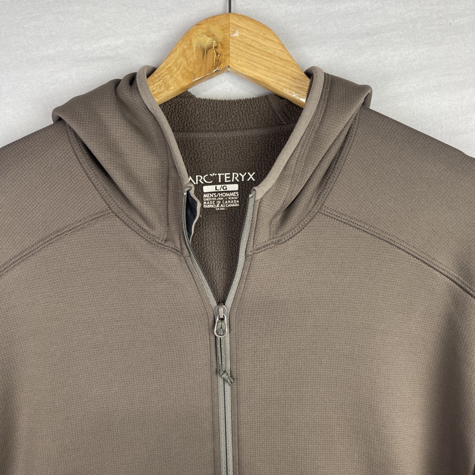 Arc'teryx Giacca Uomo Grande Polartec Pile Felpa con Cappuccio Full Zip Adulto Outdoor Marrone
