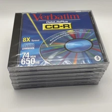 Lot Of 6 Verbatim Data Life Plus CD-R With Cases 8X Speed 74 Min 650 MB ✅ Sealed