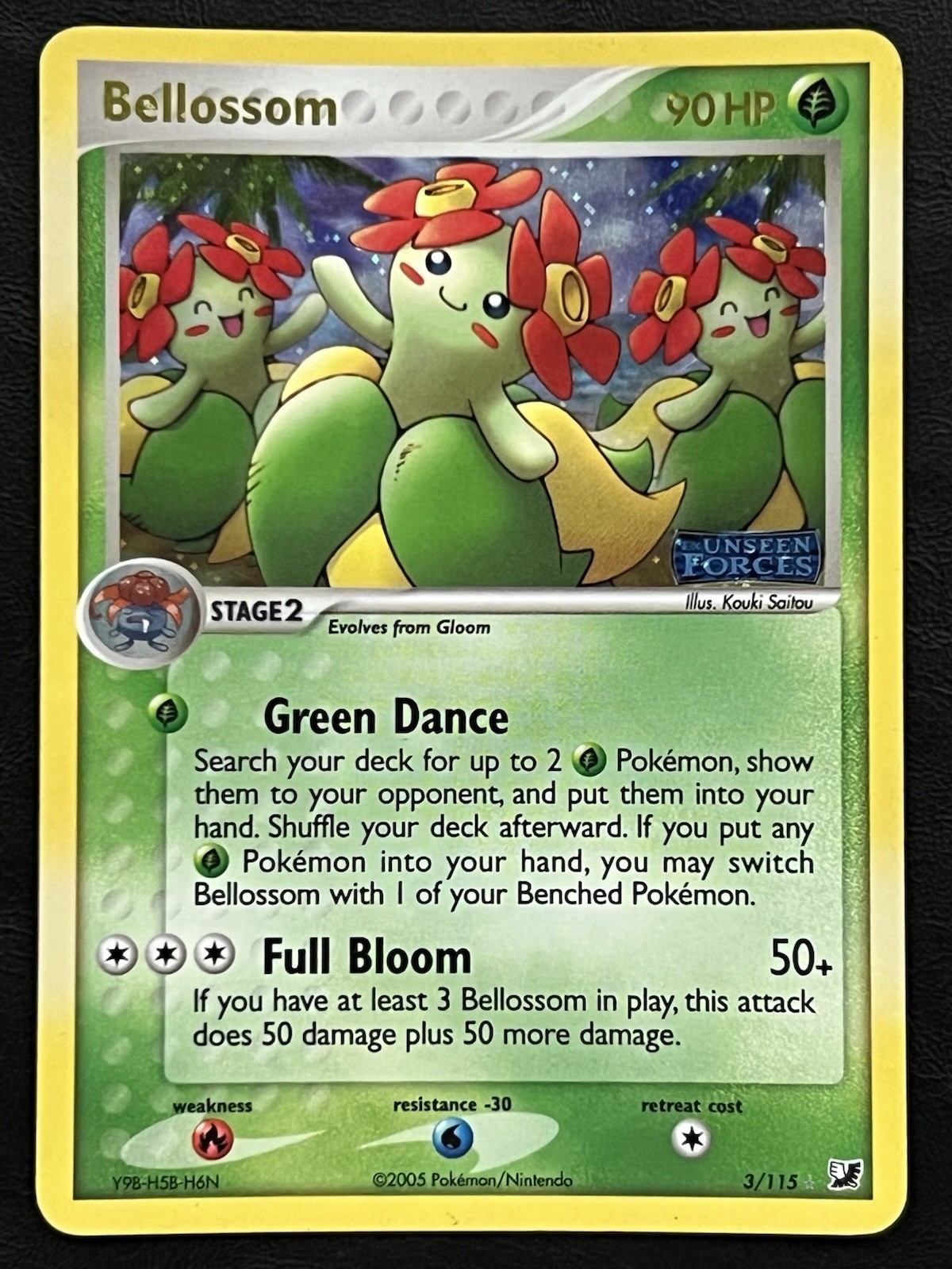 Pokemon Bellossom Reverse Holo - Unseen Forces - 3/115 LP