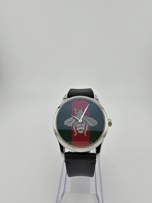 Gucci Men's G-Timeless Bee Dial Leather Strap Watch - YA1264149