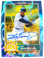 2025 Leaf Baseball Nation Platinum Blue Lava #KGJ Ken Griffey Jr. Autograph #1/1