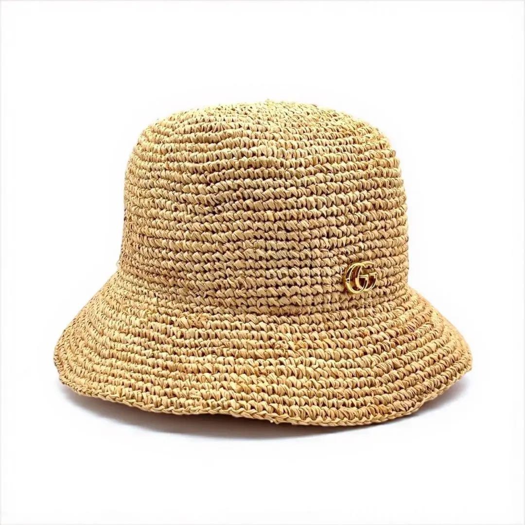 GUCCI Bucket Straw hat, practically new worn once as a prop for a movie costume. Gucci Raffia Bucket Hat Straw Gg | eBay main image 3