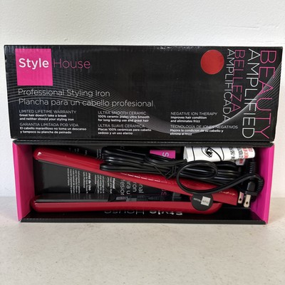 Beauty Amplified Style House 1 in Professional Red Styling Iron Ceramic Ion