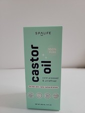 Spalife 100 PURE CASTOR OIL - Coldpressed  Unrefined 8 oz W/Applicators NEW