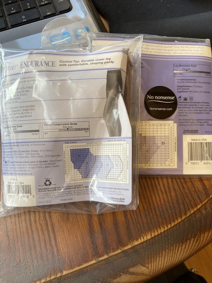 3 No Nons. Sheer End. C-Top P'hose, 2-Rich Pecan, 1-Beige Mist Plus 1 Shoe Liner - Image 3 of 4