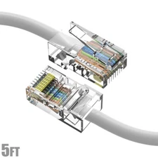 5FT Cat5e RJ45 Ethernet LAN Network UTP Non-Booted Patch Cable Copper Wire White