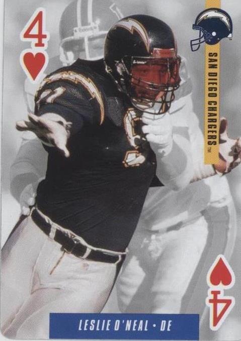 1994 Bicycle Ditka's Picks Playing Cards Leslie O'Neal #4H - 1 of 2