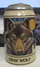 Anheuser-Busch National Wildlife Fed. Endangered Species Stein Gray Wolf 1993