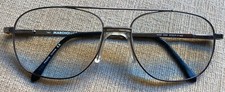 Marchon NYC Eastside M151 033 Silver Aviator Eyeglasses Full Frame 57-17 140 EUC
