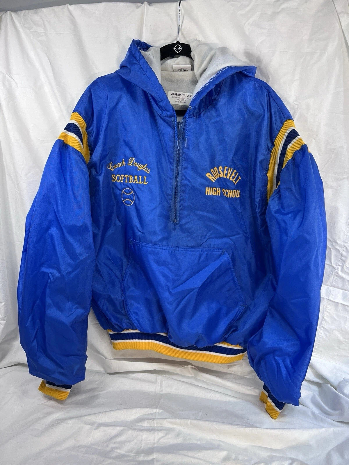 COACH Giacca a vento vintage Birdie XXL Roosevelt scuola superiore allenatore Douglas softball
