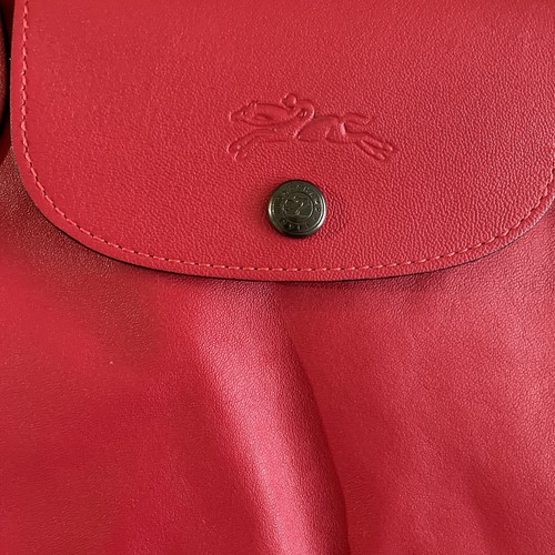 LONGCHAMP Paris Le Pliage große rote Ledertasche Weekender Reisetasche aus Leder - Bild 6 von 9