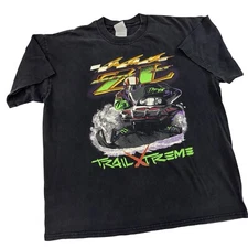 Vintage 90s Arctic Cat ZL Trail Xtreme Black XL Men Graphic T Shirt Snowmobile