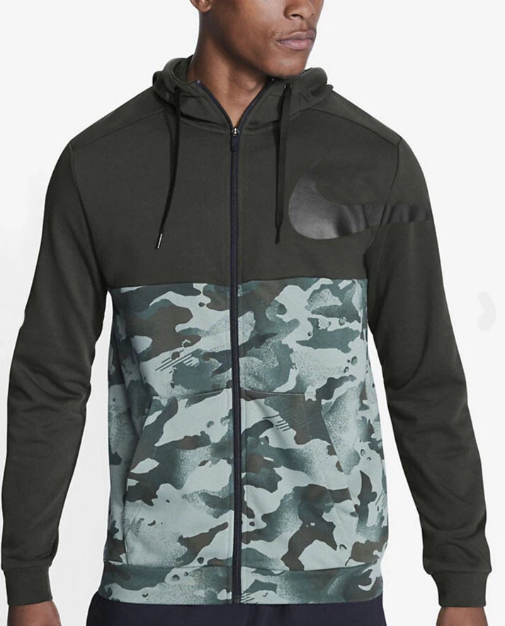 Official Nike Camo Swoosh Dri Fit Full Zip Hoodie Adult Men s BNWT