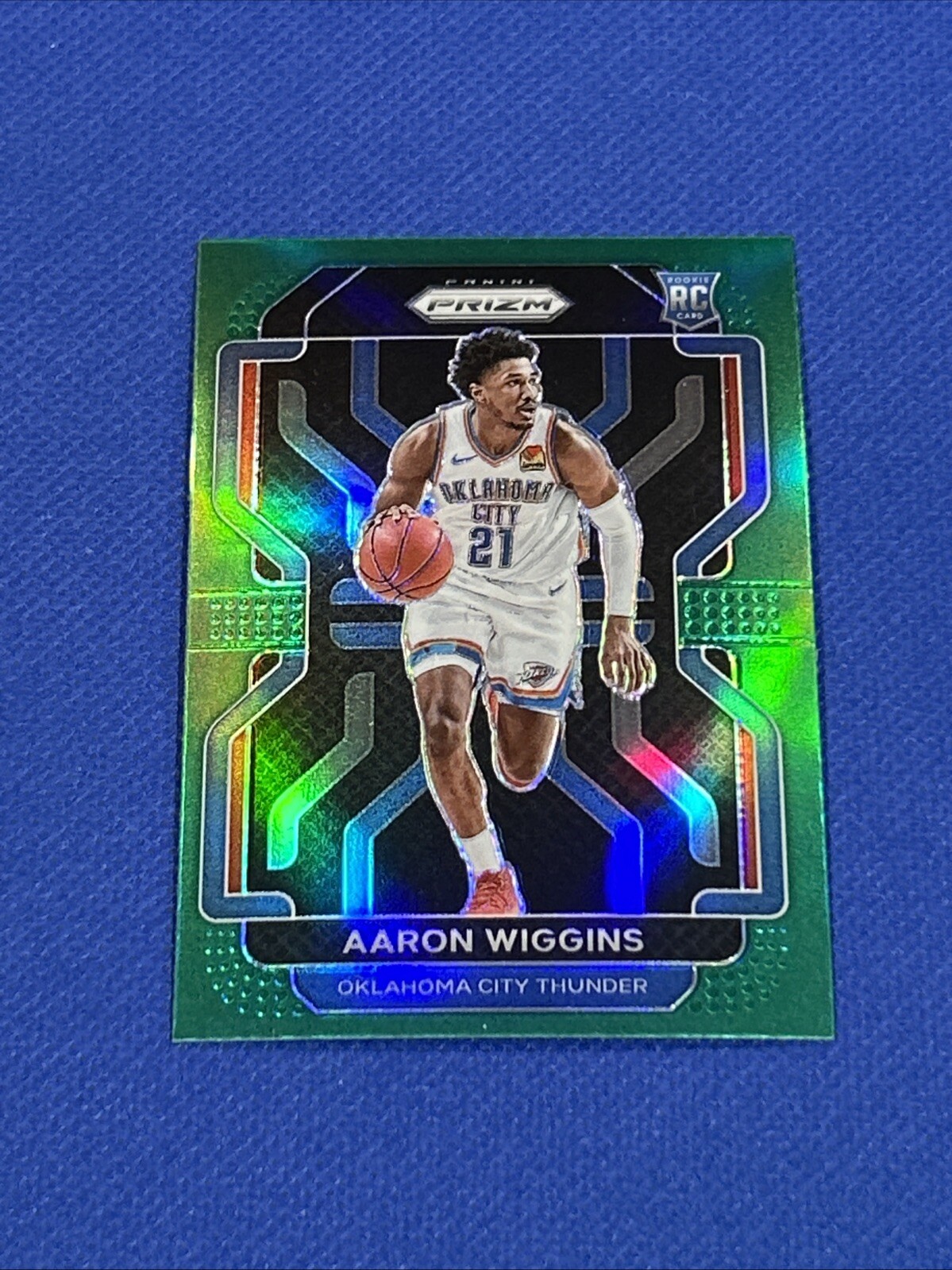 2021-22 Panini Prizm Aaron Wiggins Green Rookie Prizm RC #286 Thunder