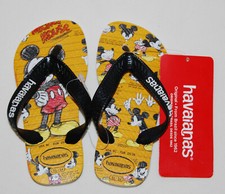 NWT Flaw Havaianas Unisex Little Kids Black Mickey Mouse Flip Flop Sandals US 9
