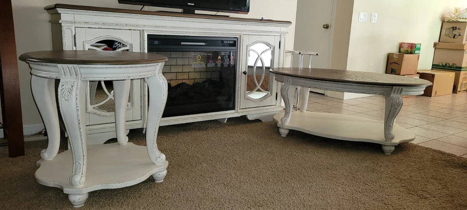 Coffee Table, TV- Fireplace, End Table - Image 3 of 3