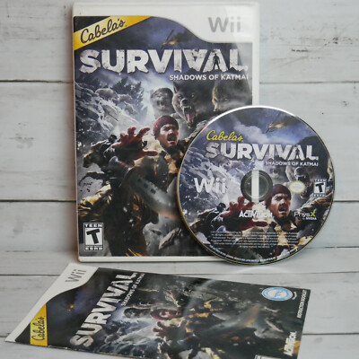 Nintendo Wii Game Cabela's Survival Shadows of Katmai Mountains Shooting Fun CIB