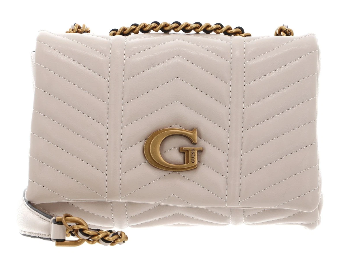 GUESS Lovide Mini Convertible Flap Crossbody Bag Stone