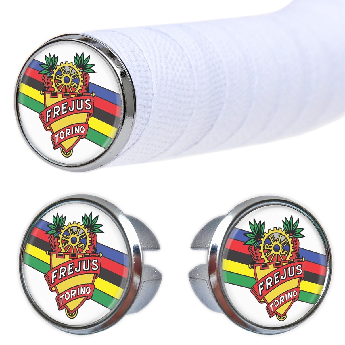 Frejus Torino Chrome Handlebar Caps Bar Plugs Repro Vintage 
