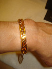 100% AUTHENTIC NEW VERSACE GRECA MEN GOLD PLATED BRASS CURVED CUFF BRACELET SZ M — photo 8