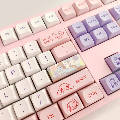 Cute Cinnamoroll Full Set Keycap PBT Computer Mechanical Keyboard Button 144 Key - Picture 3 of 12