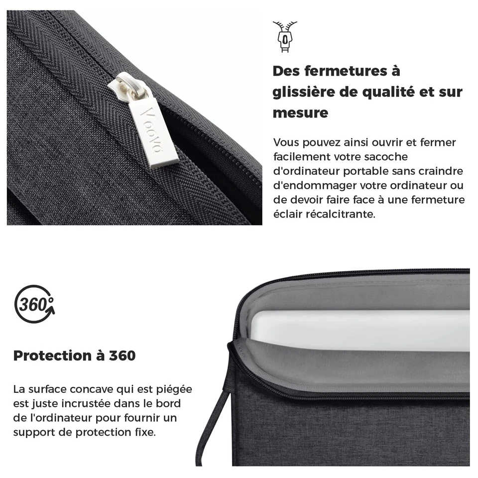 Housse pour Macbook Air Pro M1 M2 11 13 Pouces Pochette PC 11.6 12.9 13.3 Pou... - Photo 3/4