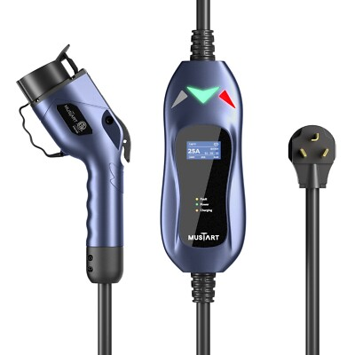 #ad Mustart Level 2 EV Charger 25A NEMA 10 30 240v 25FT J1772 $118.00