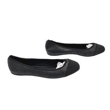 Asos Design Shoes Womens Size US 7 Quilted Classic Flat Ankle Strap Suede Black