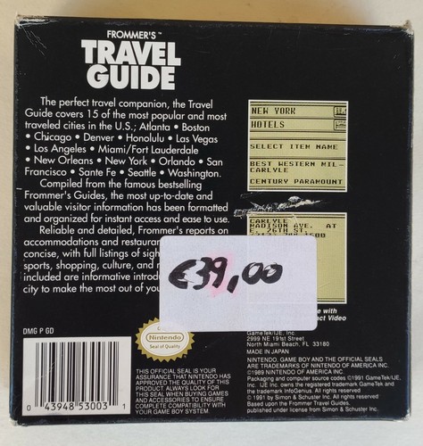 Gameboy Nintendo GB PAL Info Genius Productivity Pak Frommer's Travel Guide New - Picture 4 of 4