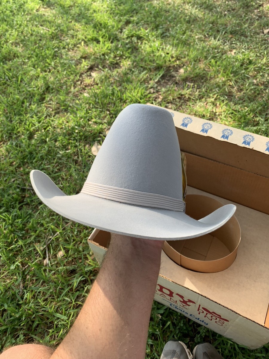 ヴィンテージmiller bros western hat since1902 Vintage Miller Brothers Hats Black 15X Beaver Long Oval 56/7