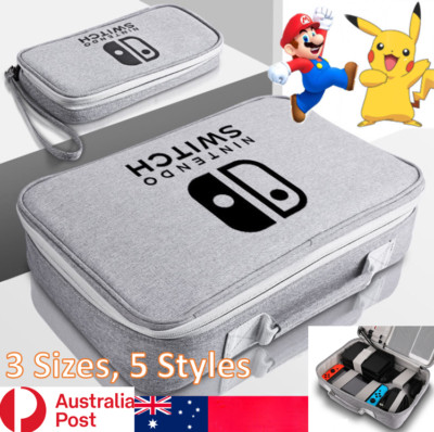 Ninetendo Switch Case Console Accessories Portable Bag Mario & Pokeman Styles AU
