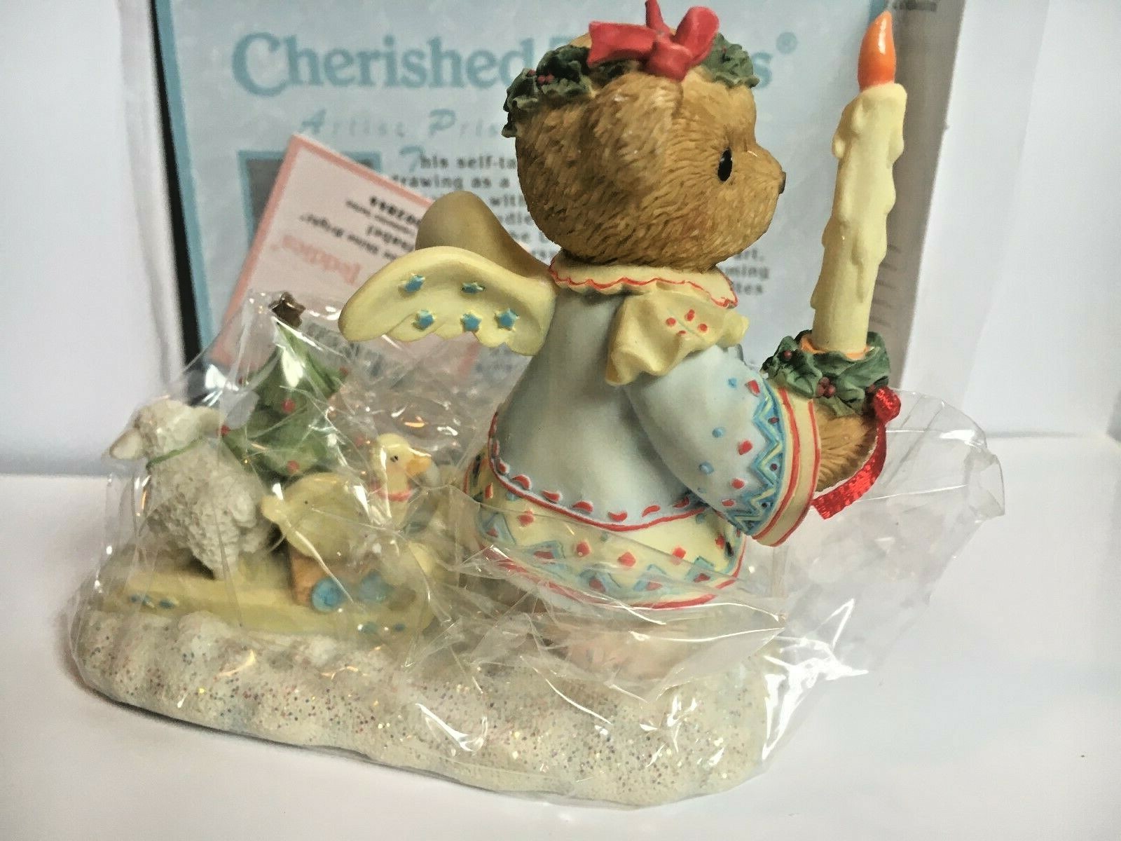 Cherished Teddies 4002844 Isabel Christmas Tree Angel Candle Sled Lamb