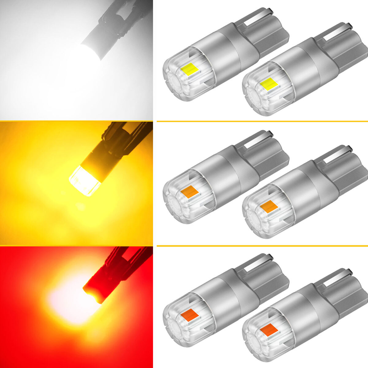 Pure Red T10 168 194 LED Car Interior Dome Light 3030 SMD Auxiliary Bulb