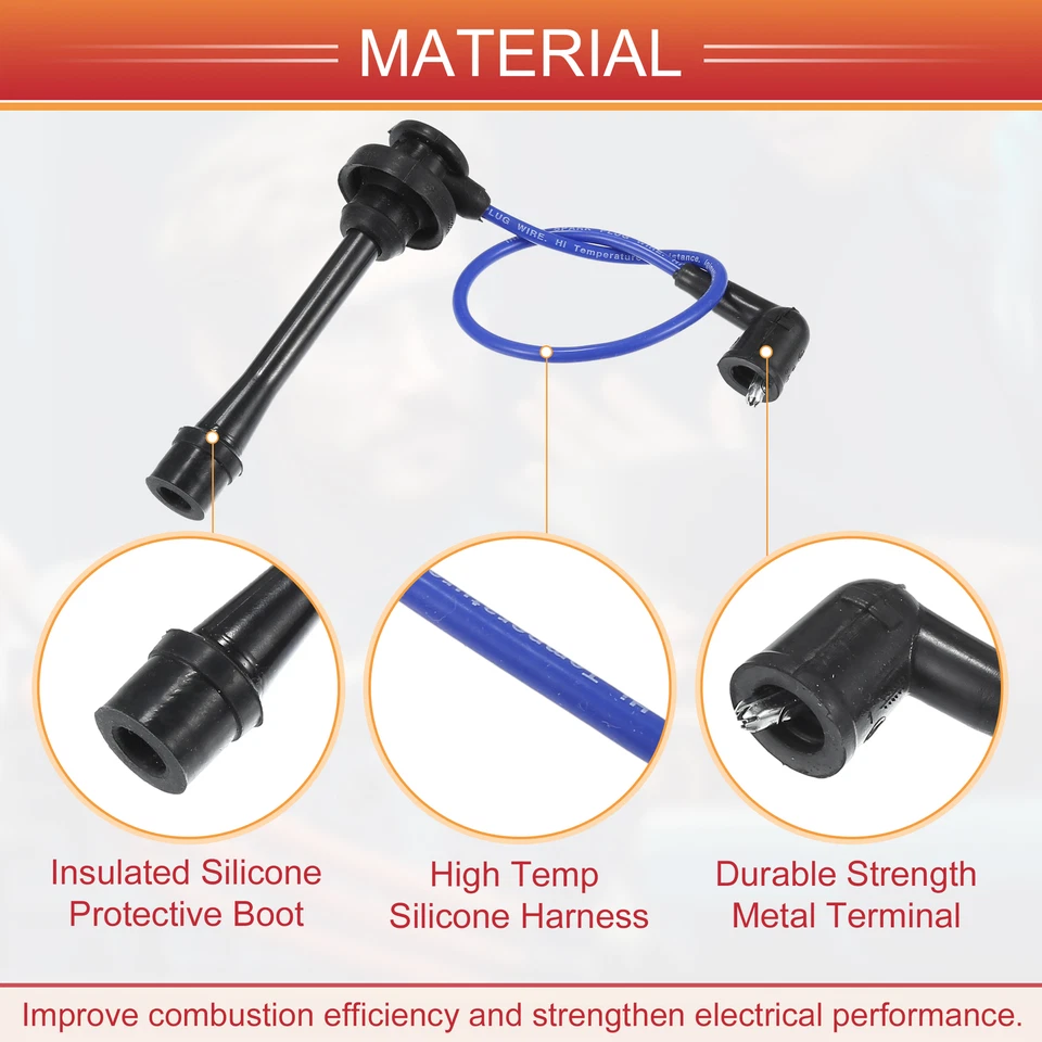 Cable de bobina de encendido de cable de bujía n.º MD371794 6 piezas para Mitsubishi Montero 1997 Foto 4 de 4