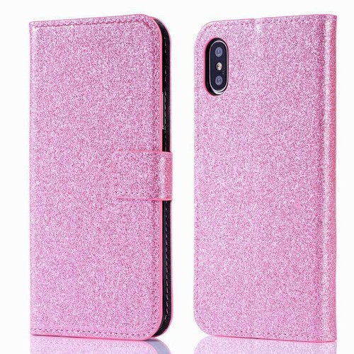 Plain Bling Glitter Wallet Phone Case Cover For iPhone 11 12 13 14 15 16 Pro Max - Picture 9 of 17