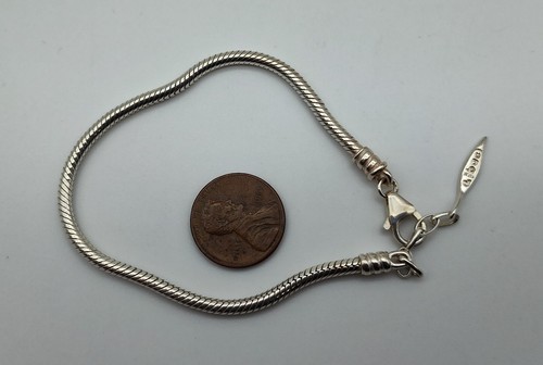 Vintage Snake Round Chain Link Bracelet Sterling Silver 925 Amore & Baci - Picture 5 of 5