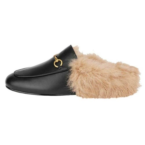 Mules for Women with Fur Leather Slip-on Loafer Backless Slingback Slipper  Shoes | eBay