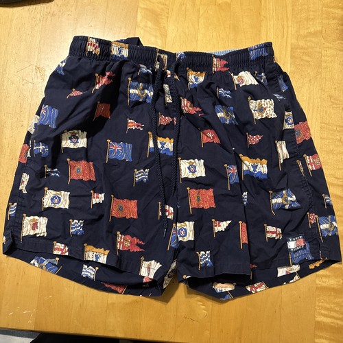 Vintage Tommy Hilfiger British Flags Swim Trunks Mens Size Medium 90s