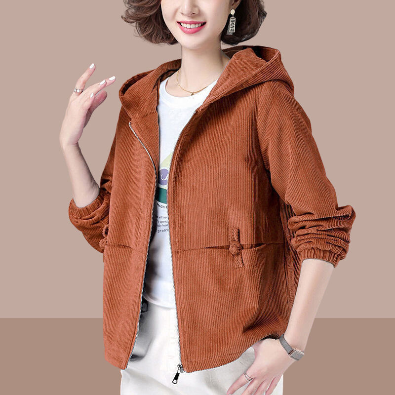 Women Corduroy Jacket Coat Shirt Blouse Button Loose Casual Plus Size Top  Soft